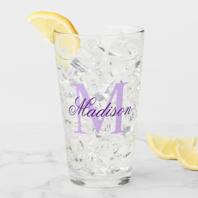 Create Your Own Custom Monogram And Name Purple Glass (Front Ice)