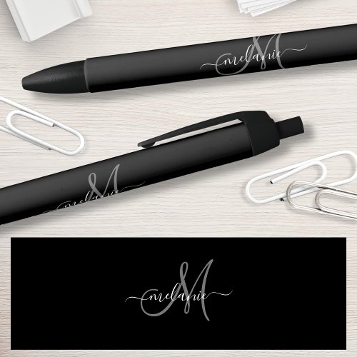Create Your Own Custom Monogram And Name Script Black Ink Pen