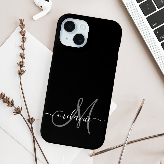 Create Your Own Custom Monogram And Name Script Case-Mate iPhone Case (Creator Uploaded)