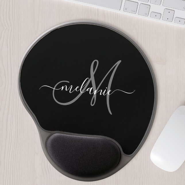 Create Your Own Custom Monogram And Name Script Gel Mouse Pad (Creator Uploaded)