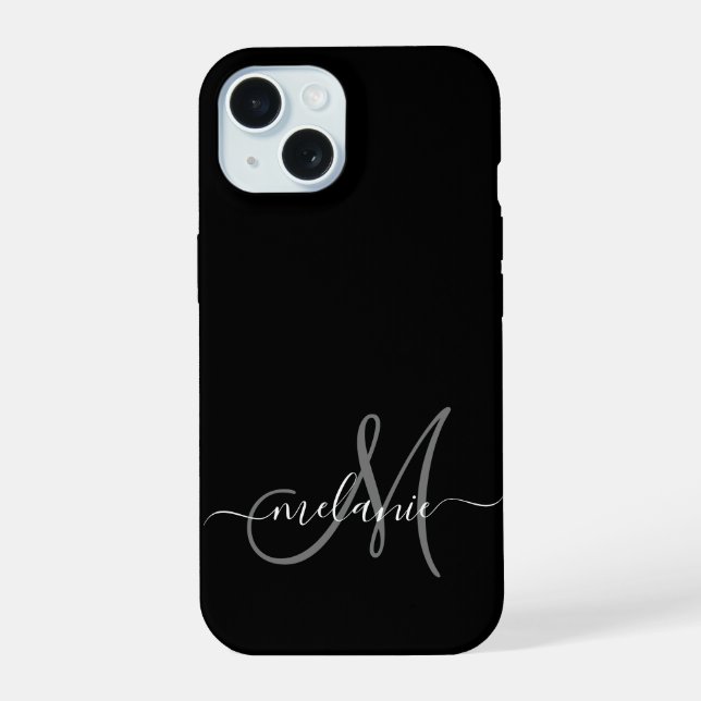 Create Your Own Custom Monogram And Name Script Iphone Case (Back)