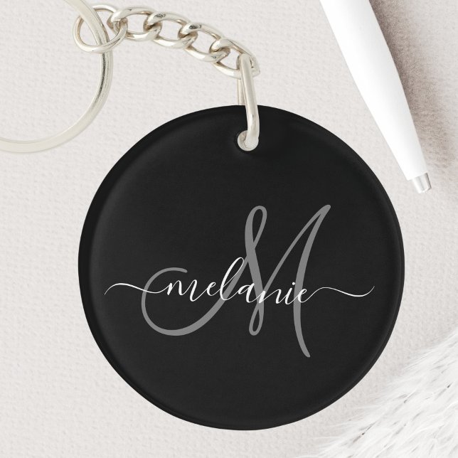 Create Your Own Custom Monogram And Name Script Keychain (Creator Uploaded)