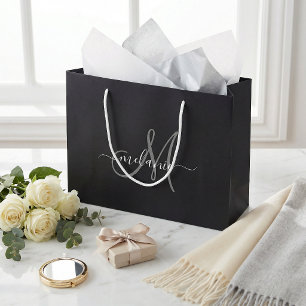 Create Your Own Custom Monogram And Name Script Large Gift Bag