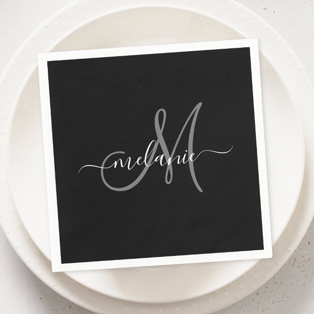 Create Your Own Custom Monogram And Name Script Napkins (Creator Uploaded)