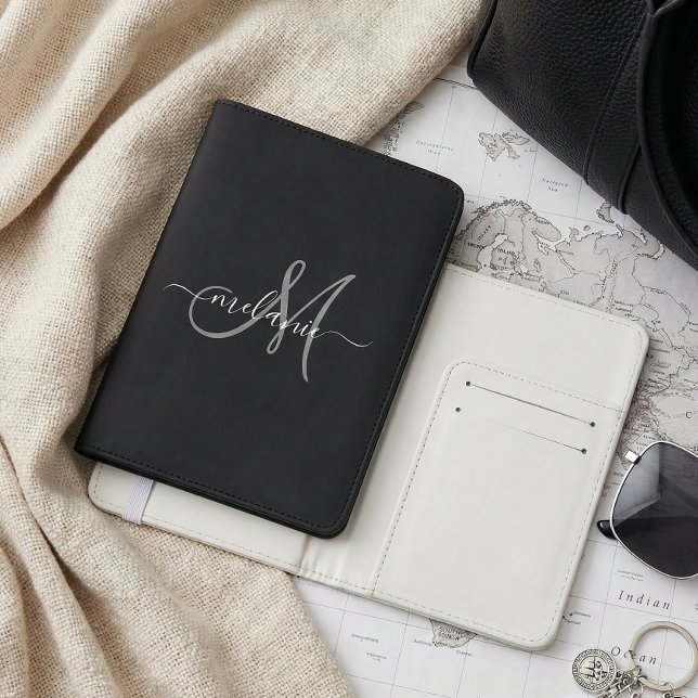 Create Your Own Custom Monogram And Name Script Passport Holder (Creator Uploaded)