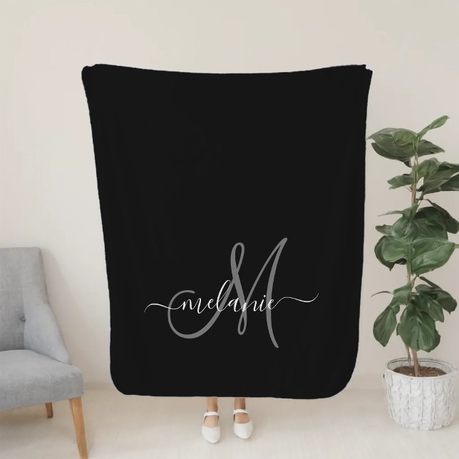 Create Your Own Custom Monogram And Name Script Sherpa Blanket (Creator Uploaded)