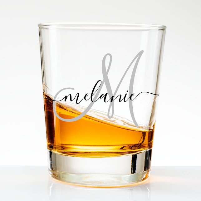 Create Your Own Custom Monogram And Name Script Shot Glass (Creator Uploaded)