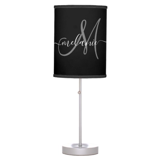 Create Your Own Custom Monogram And Name Script Table Lamp (Front)