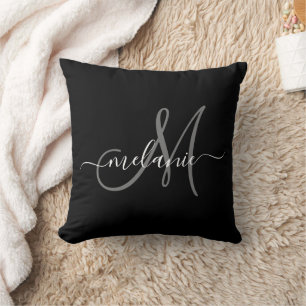 Create Your Own Custom Monogram And Name Script Throw Pillow