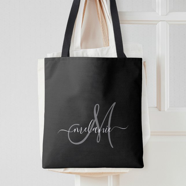 Create Your Own Custom Monogram And Name Script Tote Bag (Creator Uploaded)