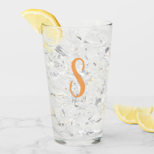 Create Your Own Custom Monogram Drinking Glass (Front Ice)