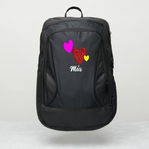 Create Your Own Custom Name Love Glitter Hearts  Port Authority Backpack