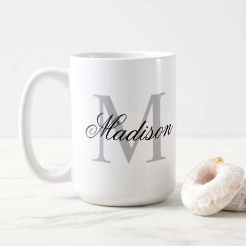 Create Your Own Custom Name Monogram Coffee Mug - Create your own personalized large mugs with your custom name and monogram. To edit this design template, simply edit the text fields as shown above. You can easily add more text or images, customize fonts and colors. Treat yourself or make the perfect gift for family and friends!