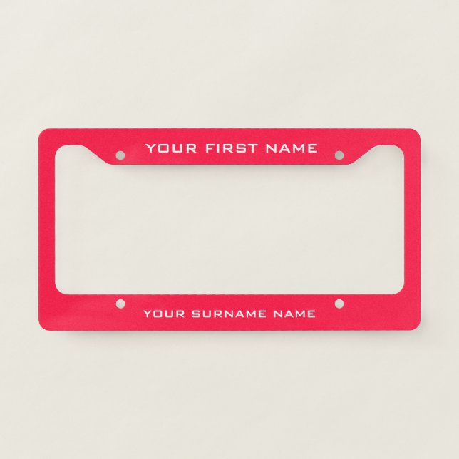 Create Your Own Custom Name Monogram License Plate Frame (Front)