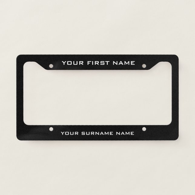 Create Your Own Custom Name Monogram License Plate Frame (Front)