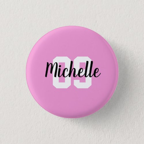 Create Your Own Custom Name Number Pink  Button