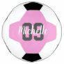 Create Your Own Custom Name Number Pink Soccer Ball