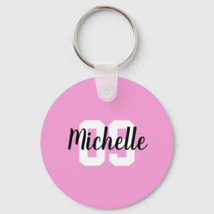 Pink Number, Logo Business Property Room Keychain