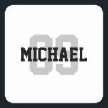 Create Your Own Custom Name Number  Square Sticker<br><div class="desc">Create Your Own Custom Name Number Sticker. Choose the shape and size from the options menu.</div>