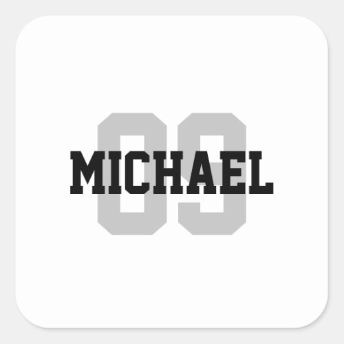 Create Your Own Custom Name Number  Square Sticker