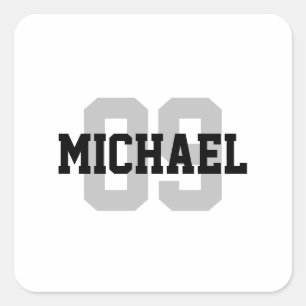 Create Your Own Custom Name Number Square Sticker