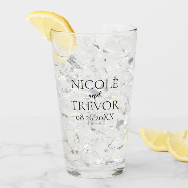 Create Your Own - Custom Names Bride & Groom Glass (Front Ice)