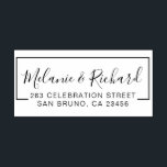 Create Your Own Custom Names & Return Address Wood Rubber Stamp<br><div class="desc">Create Your Own Custom Names & Return Address Wood Rubber Stamps using these templates by invintage. This design features your custom names in a modern rectangular box with your custom return address at the bottom. (1) Customize these stamps by typing in your name and address into the template box. (2)...</div>
