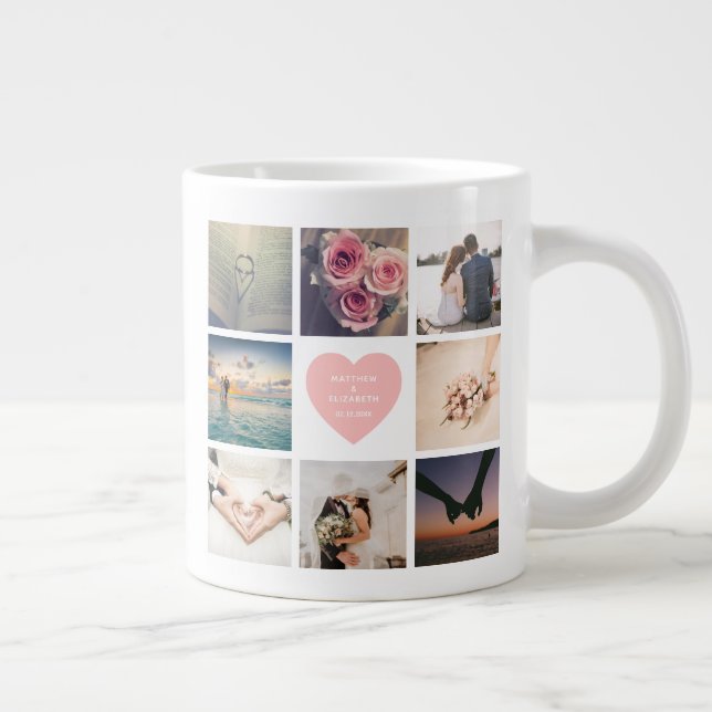 Create Your Own Custom Newlyweds Wedding Photo Giant Coffee Mug (Right)