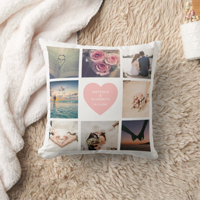 Create Your Own Custom Newlyweds Wedding Photo Throw Pillow (Blanket)