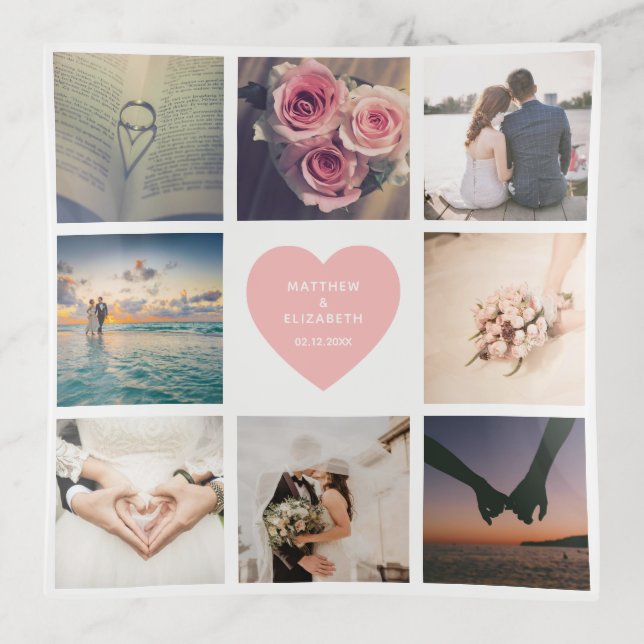 Create Your Own Custom Newlyweds Wedding Photo Trinket Tray (Front)