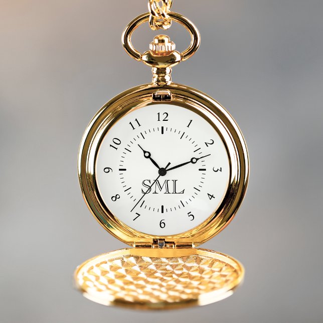 Create Your Own Custom Personalized Initials Pocket Watch (This pocket watch is a unique and stylish accessory that you can customize with your initials.)