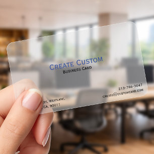 Create Your Own Custom Personalized Modern Frosted Clear Business Cards