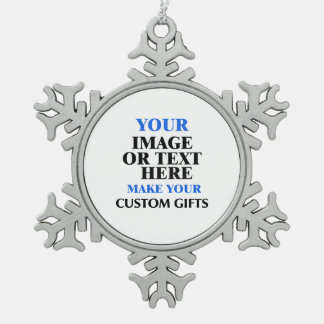 Create Your Own Custom Personalized Snowflake Pewter Christmas Ornament