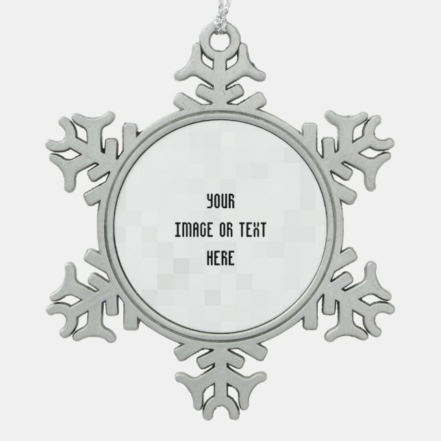 Create Your Own Custom Personalized Snowflake Pewter Christmas Ornament (Front)