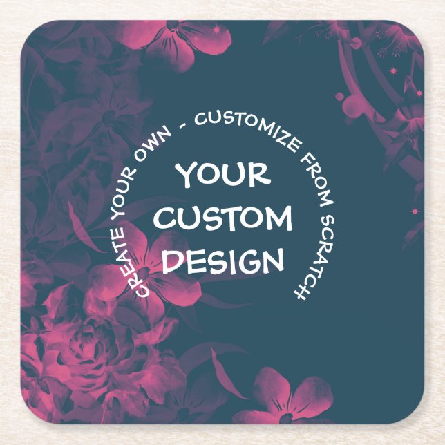 Create Your Own Custom Personalized Square Paper Coaster (Front)