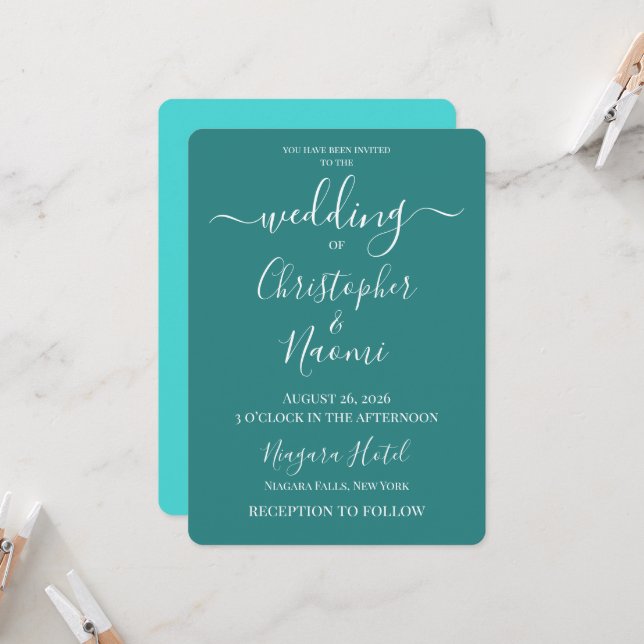 Create Your Own Custom Personalized Wedding Invitation (Front/Back In Situ)