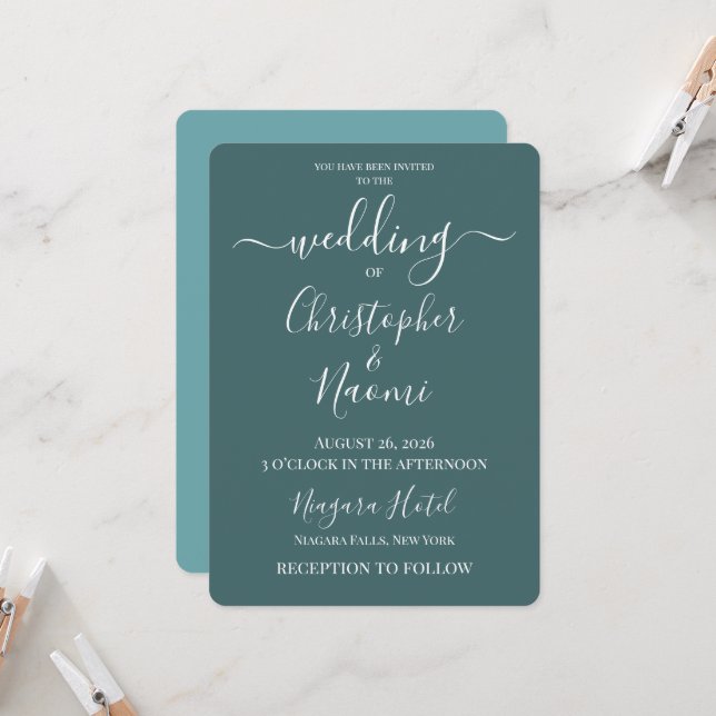 Create Your Own Custom Personalized Wedding Invitation (Front/Back In Situ)