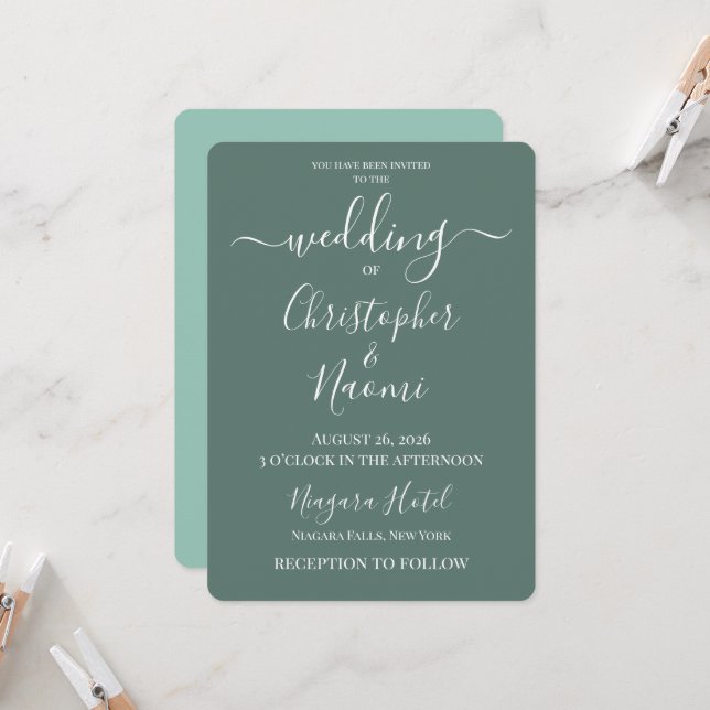 Create Your Own Custom Personalized Wedding Invitation (Front/Back In Situ)