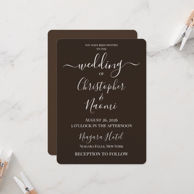 Create Your Own Custom Personalized Wedding Invitation (Front/Back In Situ)