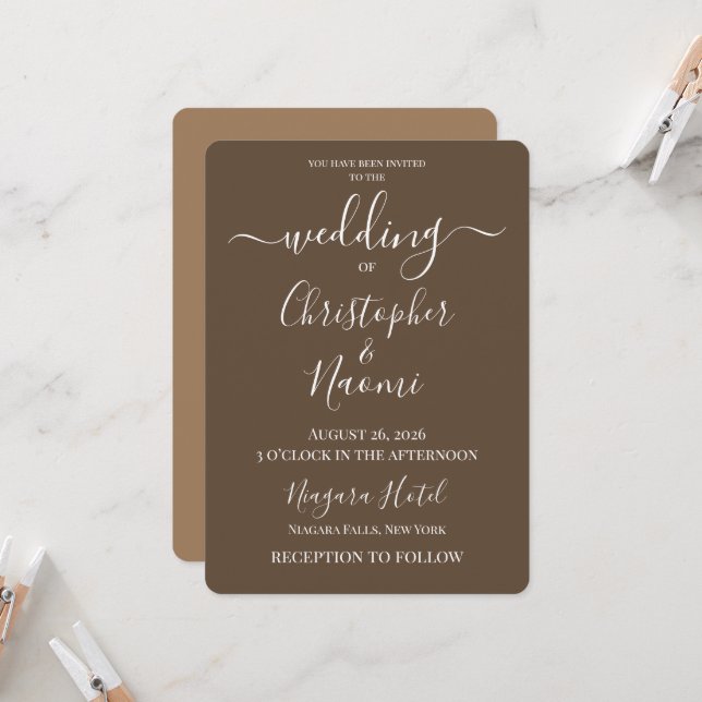 Create Your Own Custom Personalized Wedding Invitation (Front/Back In Situ)