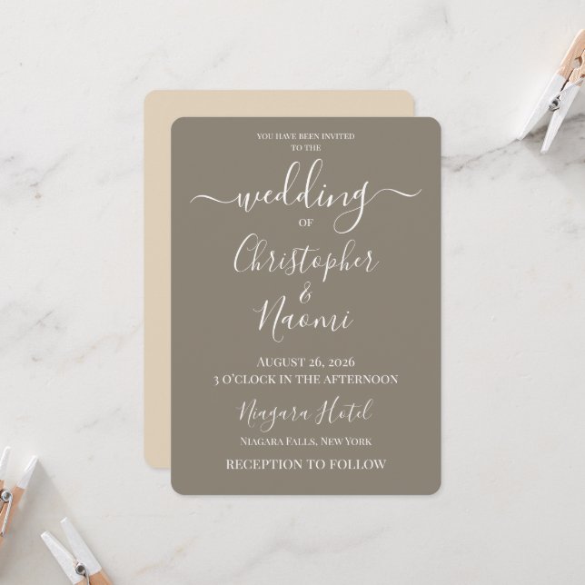 Create Your Own Custom Personalized Wedding Invitation (Front/Back In Situ)