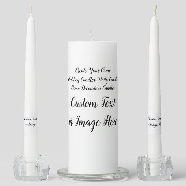 Create Your Own Custom Personalized Wedding Unity Candle Set (Front)