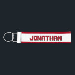 Create Your Own Custom Personalized Wrist Keychain<br><div class="desc">Customize with name,  monogram,  or message.  Text and trim are red and background is white.  Choice of trim color.  Background color may be changed after clicking "Customize it".  Makes a great party favor or wedding party gift!</div>