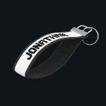 Create Your Own Custom Personalized Wrist Keychain<br><div class="desc">Customize with name,  monogram,  or message.  Text and trim are black and background is white.  Choice of trim color.  Background color may be changed after clicking "Customize it".  Makes a great party favor or wedding party gift!</div>
