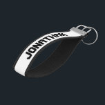 Create Your Own Custom Personalized Wrist Keychain<br><div class="desc">Customize with name,  monogram,  or message.  Text and trim are black and background is white.  Choice of trim color.  Background color may be changed after clicking "Customize it".  Makes a great party favor or wedding party gift!</div>