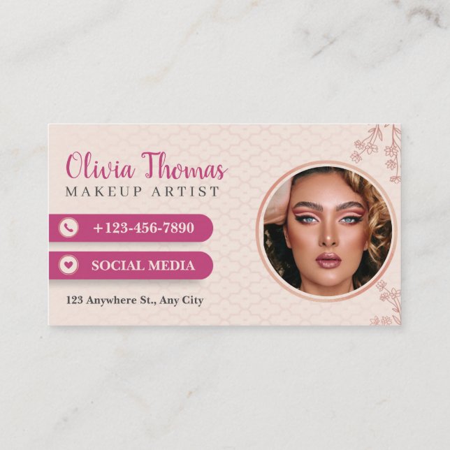 Create your own Custom Personlaised Makeup Artist Business Card (Back)