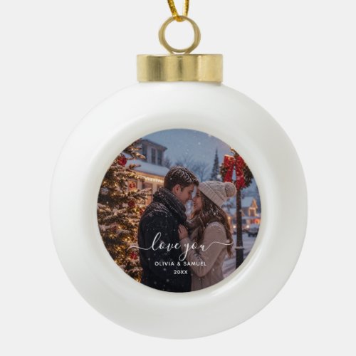 Create Your Own Custom Photo and Text Ceramic Ball Christmas Ornament