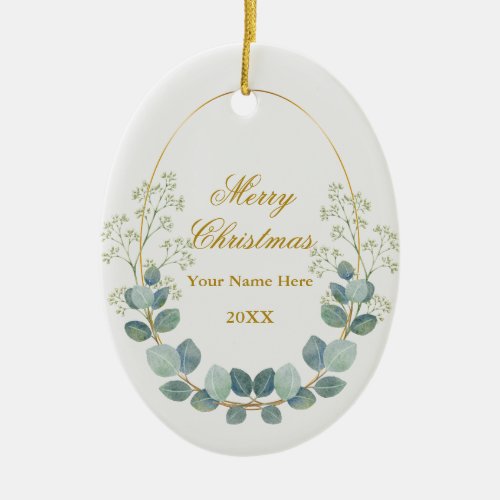 Create Your Own Custom Photo and Text Christmas Ceramic Ornament