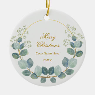 Create Your Own Custom Photo and Text Christmas Ceramic Ornament
