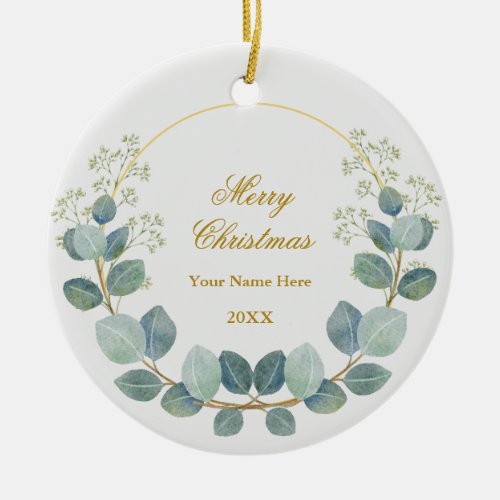 Create Your Own Custom Photo and Text Christmas Ceramic Ornament